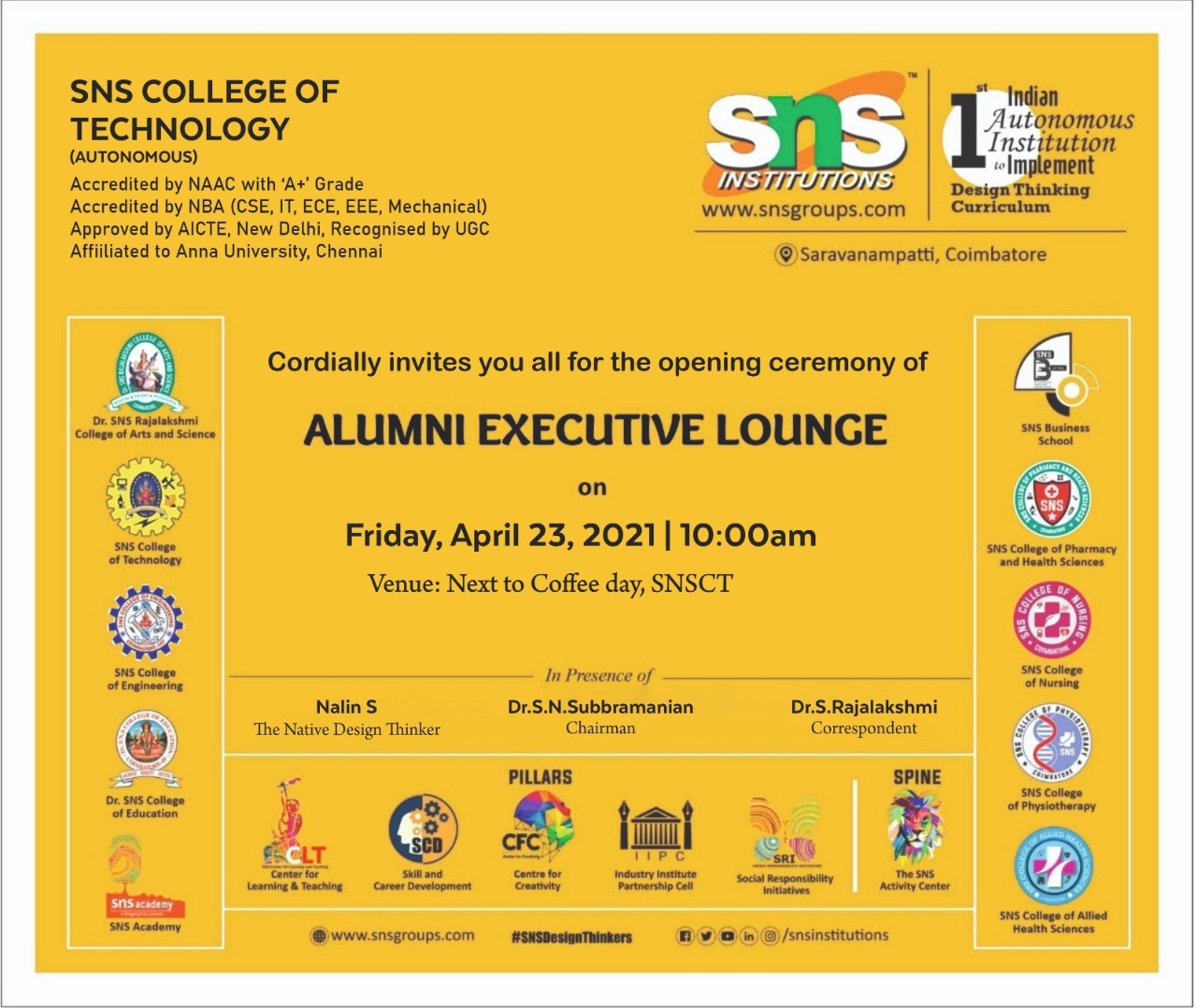 Alumni Executive Lounge On Apr 23, 2021   Sns College Of Technology 