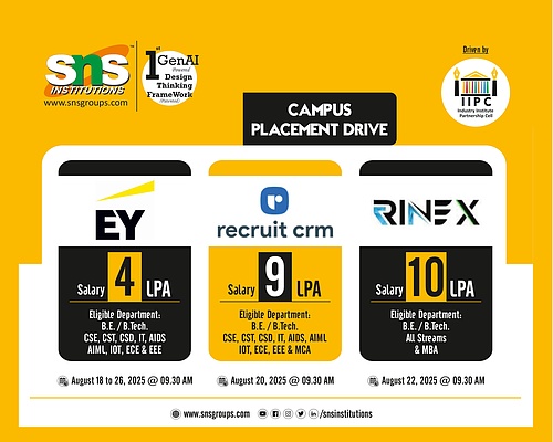 EY, Rinex & recruit crm - Campus Placement Drive